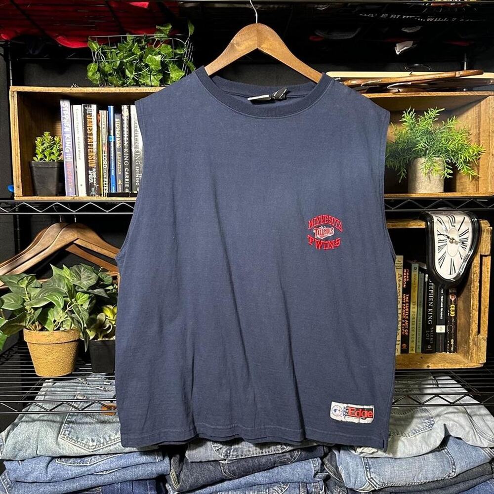 Vintage 90s Minnesota Twins Tank Top Mens Large MLB Baseball Cut Off Tee Shirt